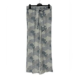 EQUIPMENT 100% Silk Belted Palazzo Wide Leg Scalloped Print Pants